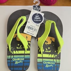 OshKosh B'gosh Neon Yellow and Black Boys' Flip Flop Sandals
